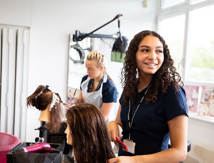 Students in the Hair Salon