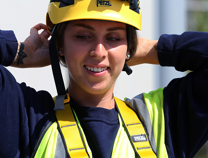 student working on site 